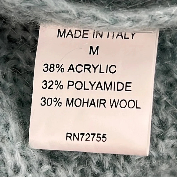 Maison Pholya Mohair Wool Blend Cowl Neck Tunic Sweater Dolman Fringe Sleeve M - Picture 11 of 12